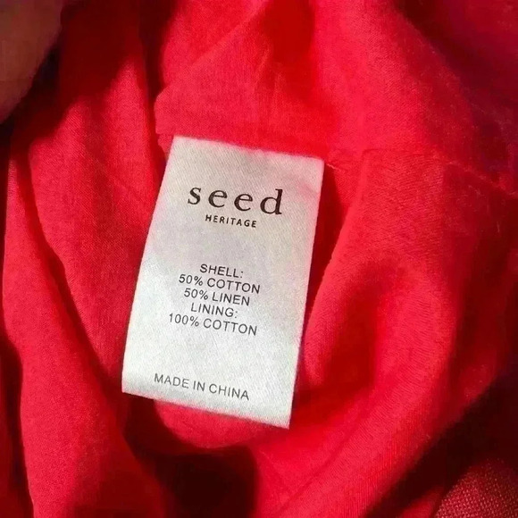 Seed Heritage Print Frills linen Blend Dress - Picture 6 of 8